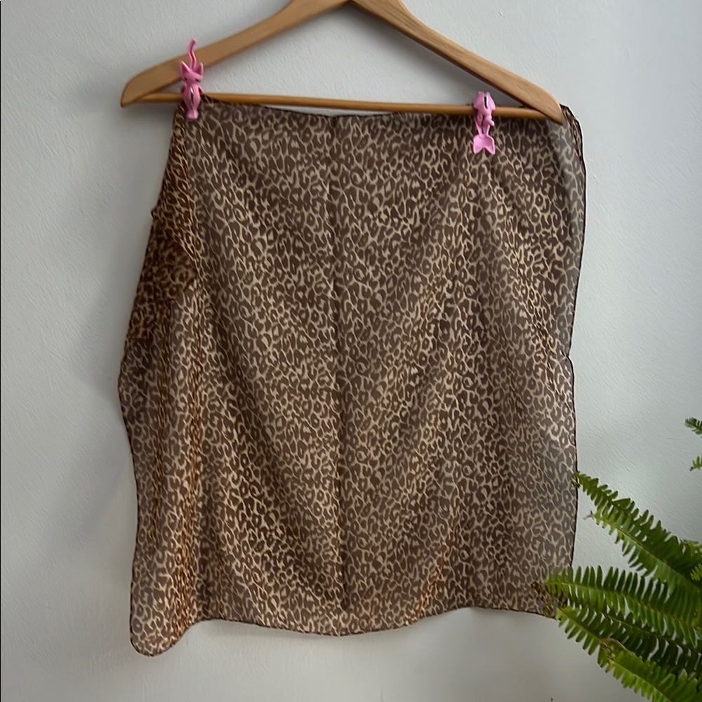 Leopard Print Sheer Scarf